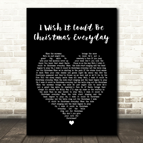 Leona Lewis I Wish It Could Be Christmas Everyday Black Heart Song Lyric Art Print