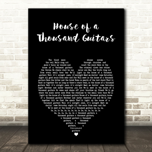Bruce Springsteen House of a Thousand Guitars Black Heart Song Lyric Art Print