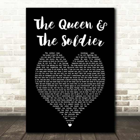 Suzanne Vega The Queen & The Soldier Black Heart Song Lyric Art Print