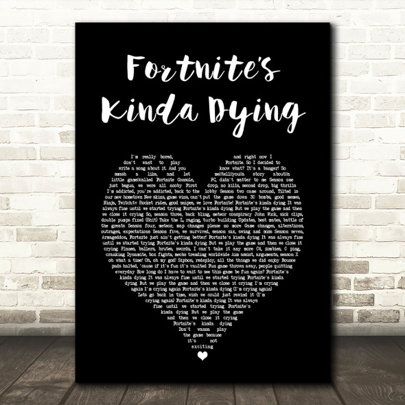 McCreamy Fortnites Kinda Dying Black Heart Song Lyric Art Print