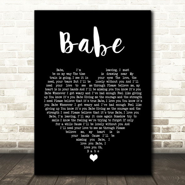 Styx Babe Black Heart Song Lyric Wall Art Print