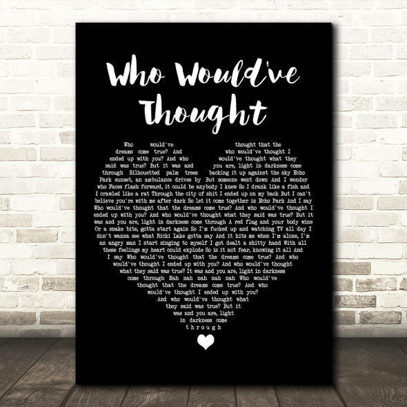 Rancid Who Would've Thought Black Heart Song Lyric Art Print