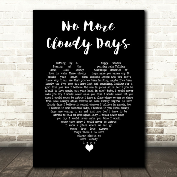 Eagles No More Cloudy Days Black Heart Song Lyric Art Print