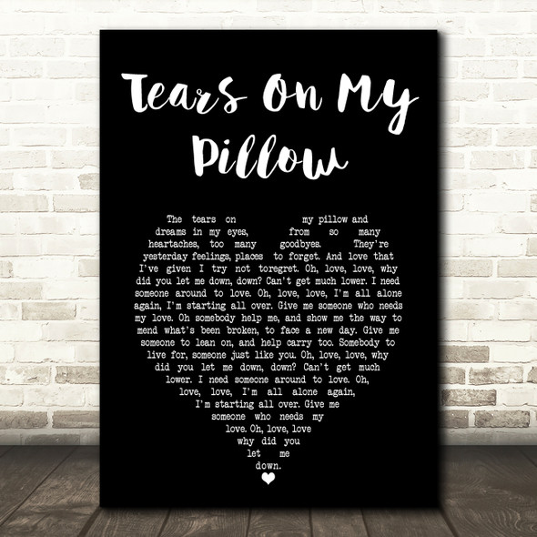 Donny Osmond Tears On My Pillow Black Heart Song Lyric Art Print