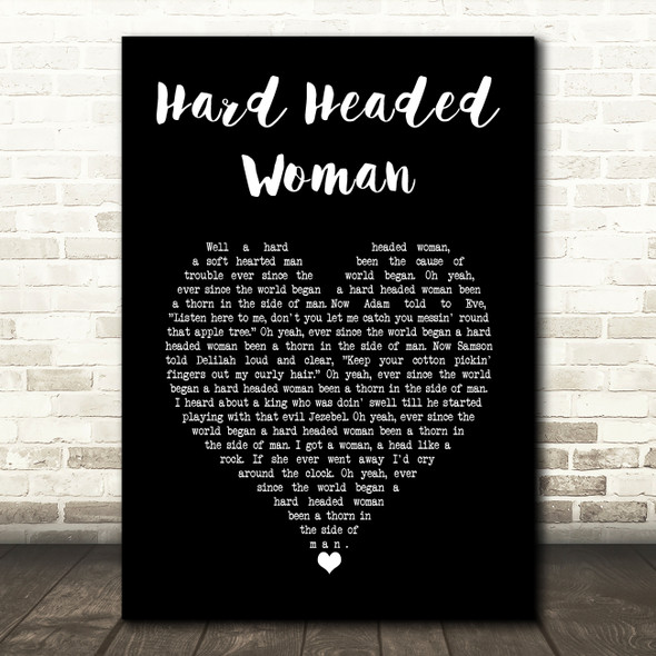 Elvis Presley Hard Headed Woman Black Heart Song Lyric Art Print
