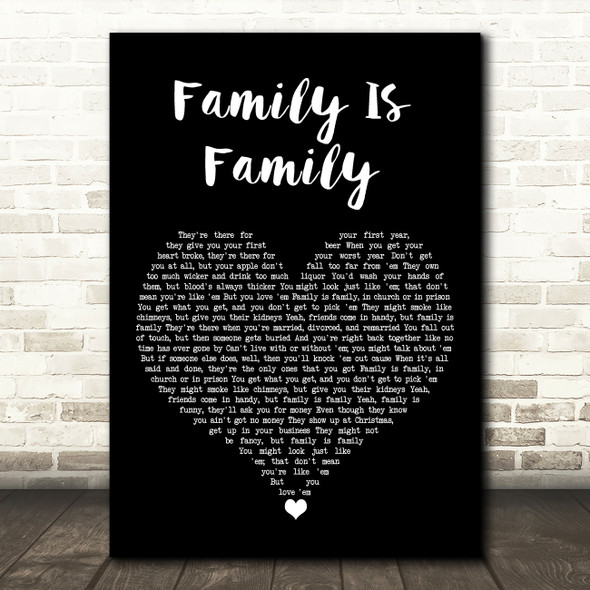 Kacey Musgraves Family Is Family Black Heart Song Lyric Art Print