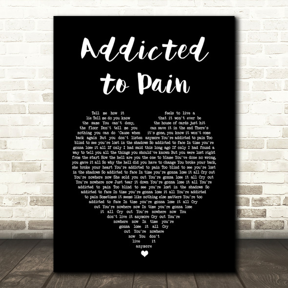 Alter Bridge Addicted to Pain Black Heart Song Lyric Art Print