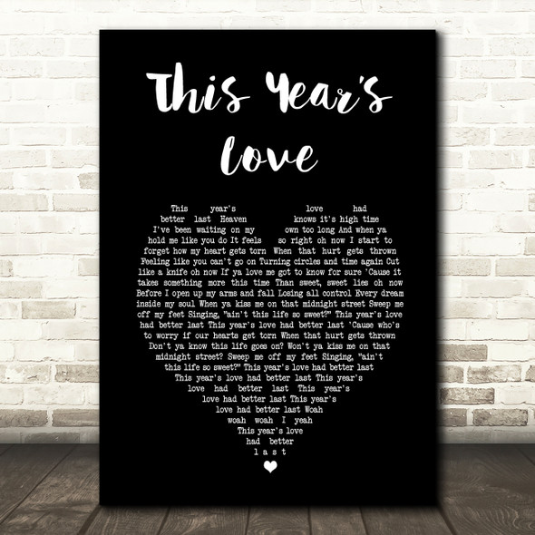 David Gray This Years Love Black Heart Song Lyric Art Print