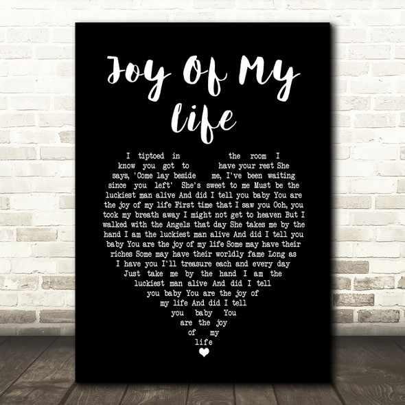 John Fogerty Joy Of My Life Black Heart Song Lyric Art Print