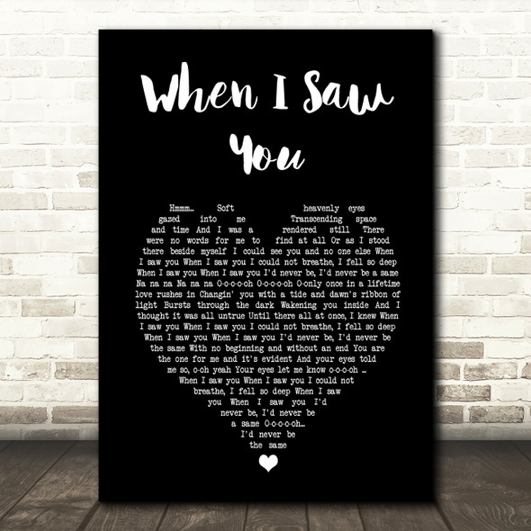 Mariah Carey When I Saw You Black Heart Song Lyric Art Print
