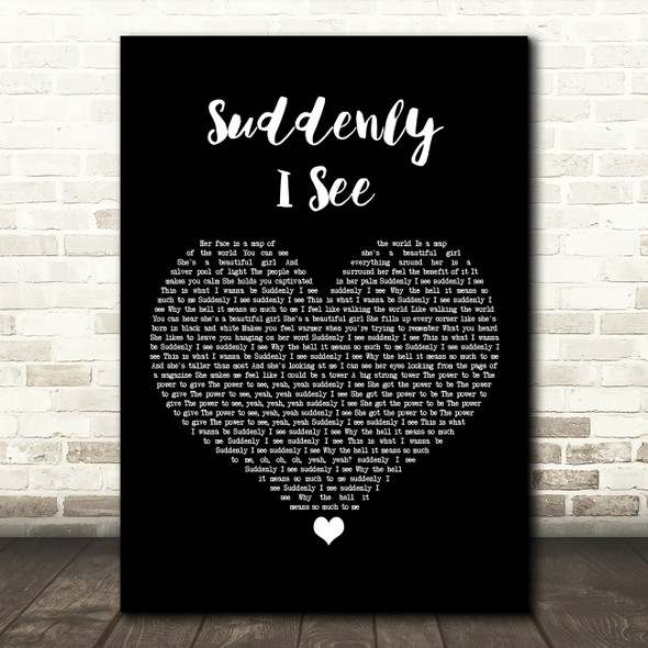 KT Tunstall Suddenly I See Black Heart Song Lyric Art Print
