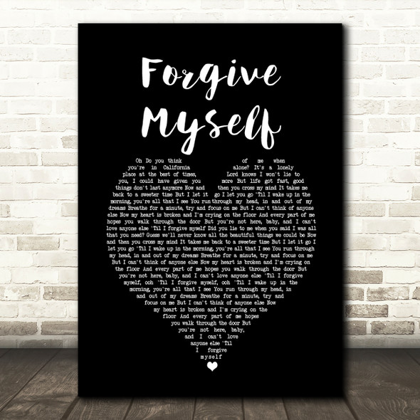 Sam Smith Forgive Myself Black Heart Song Lyric Art Print