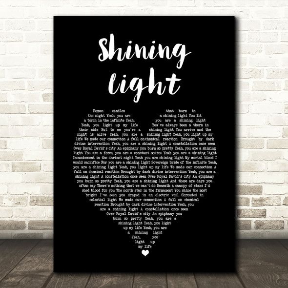 Annie Lennox Shining Light Black Heart Song Lyric Art Print