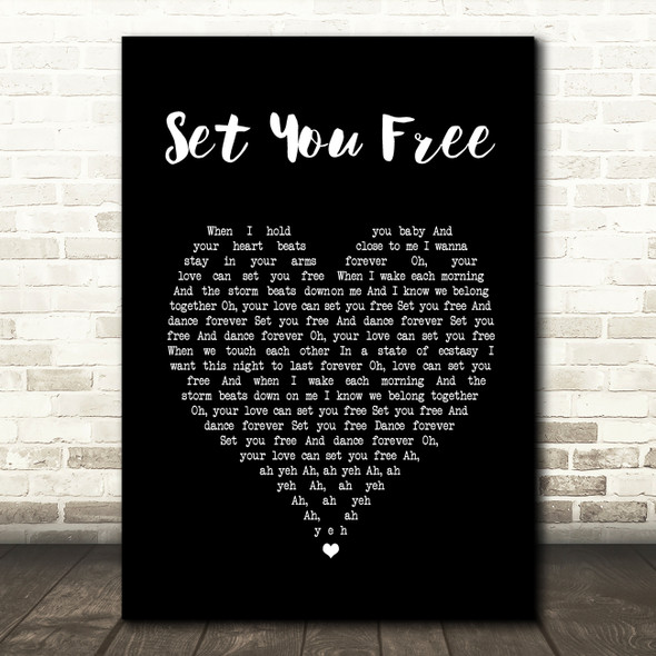 Frightened Rabbit Set You Free Black Heart Song Lyric Art Print