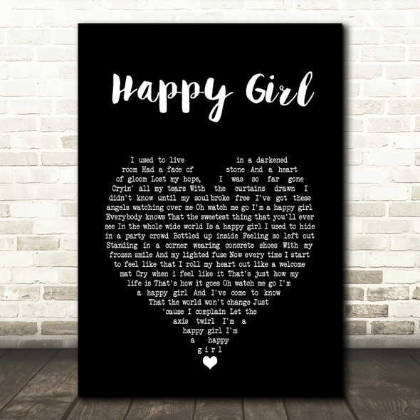 Martina McBride Happy Girl Black Heart Song Lyric Art Print