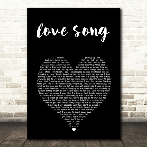 YUNGBLUD ?love song Black Heart Song Lyric Art Print