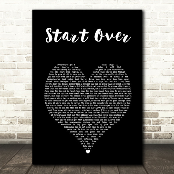NF Start Over Black Heart Song Lyric Art Print