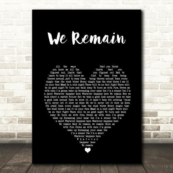 Christina Aguilera We Remain Black Heart Song Lyric Art Print