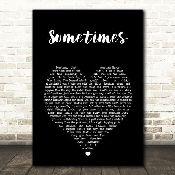 Gerry Cinnamon Sometimes Black Heart Song Lyric Art Print