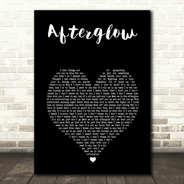 Taylor Swift Afterglow Black Heart Song Lyric Art Print