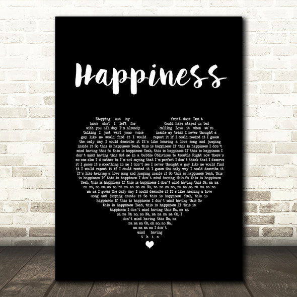 McFly Happiness Black Heart Song Lyric Art Print