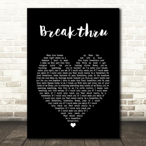 Queen Breakthru Black Heart Song Lyric Art Print