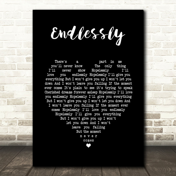 muse Endlessly Black Heart Song Lyric Art Print