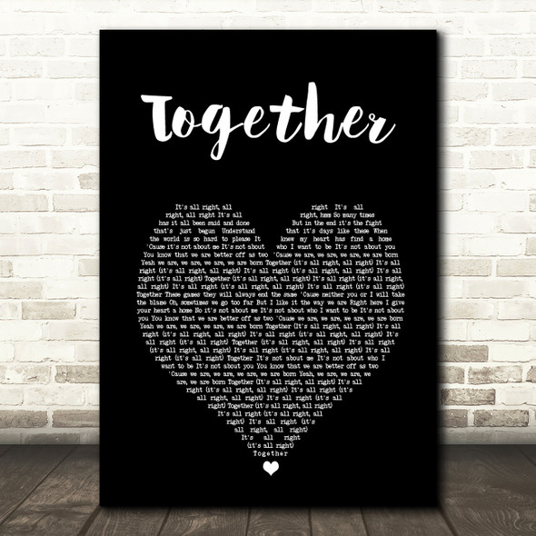 Ella Eyre Together Black Heart Song Lyric Art Print