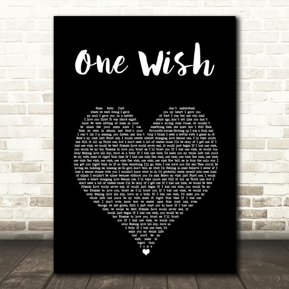 Ray J One Wish Black Heart Song Lyric Art Print