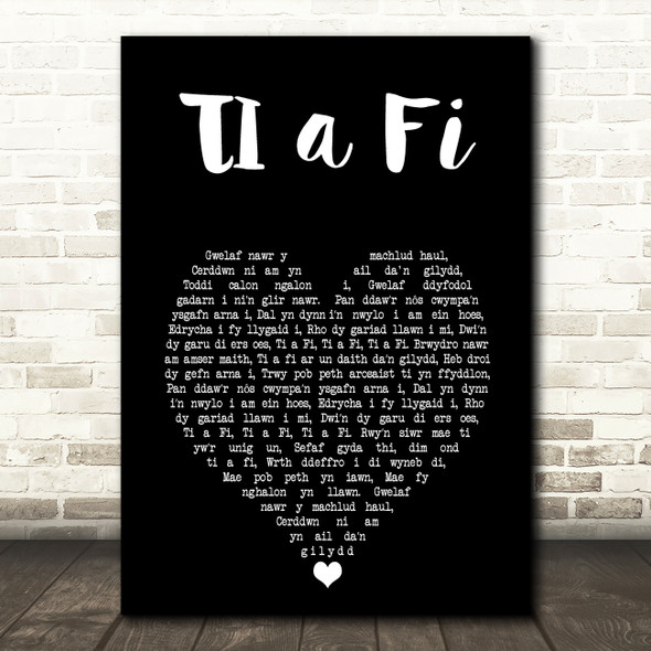 Bronwen Lewis TI a Fi Black Heart Song Lyric Art Print