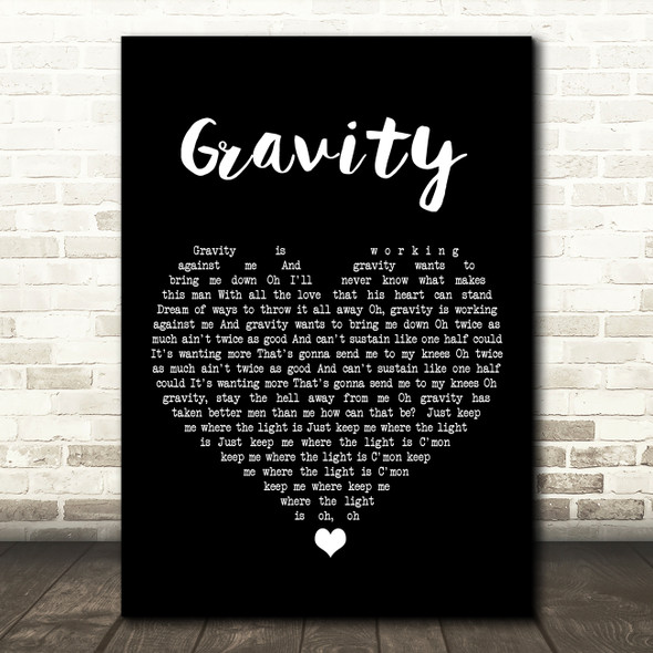 John Mayer Gravity Black Heart Song Lyric Art Print