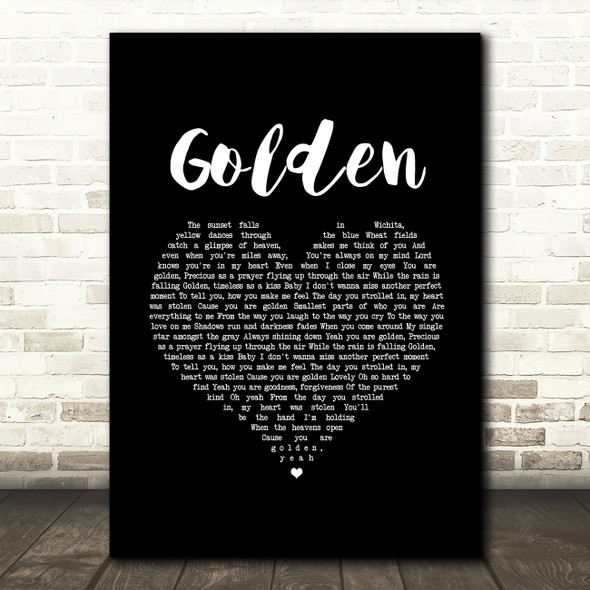Lady Antebellum Golden Black Heart Song Lyric Art Print