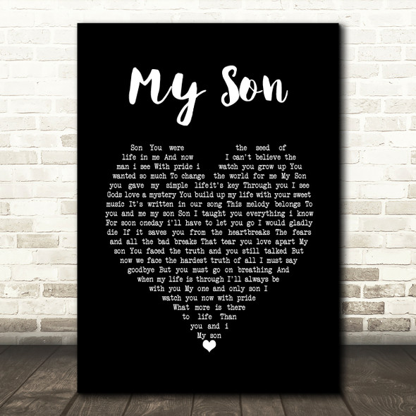 Brendan Shine My Son Black Heart Song Lyric Art Print