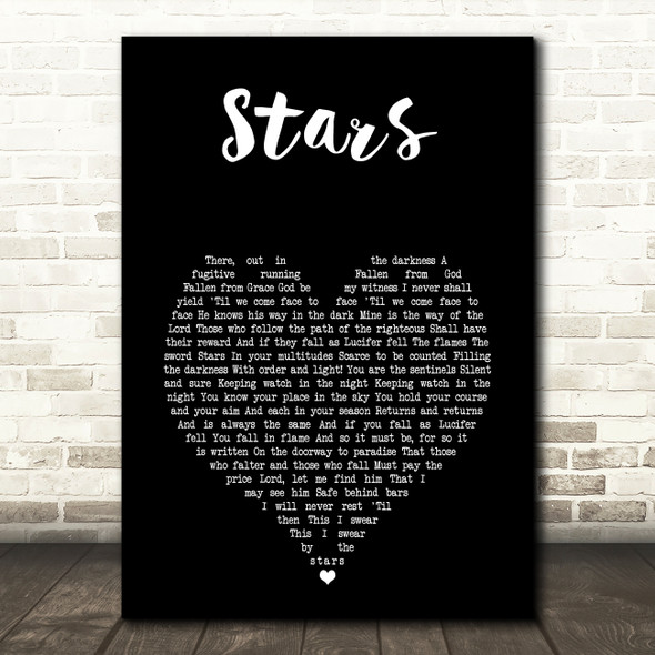 Michael Ball Stars Black Heart Song Lyric Art Print