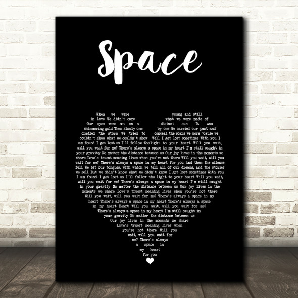 Biffy Clyro Space Black Heart Song Lyric Art Print