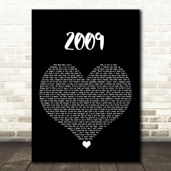 Mac Miller 2009 Black Heart Song Lyric Art Print