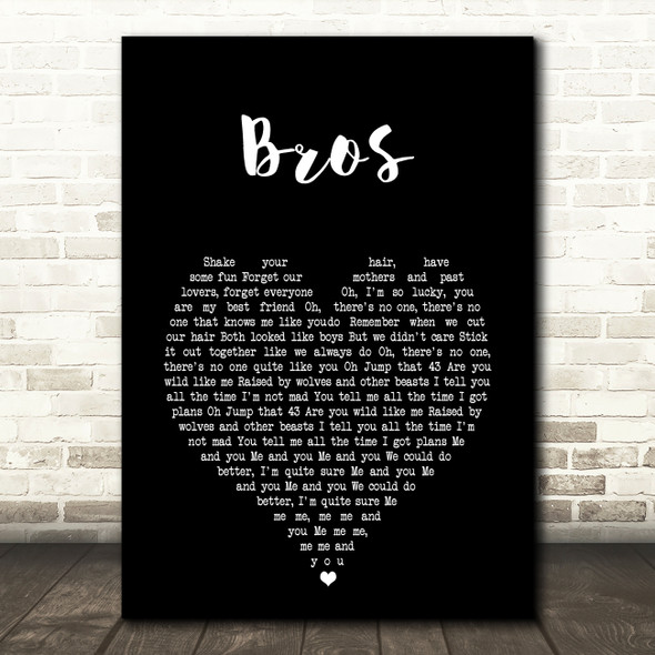 Wolf Alice Bros Black Heart Song Lyric Art Print