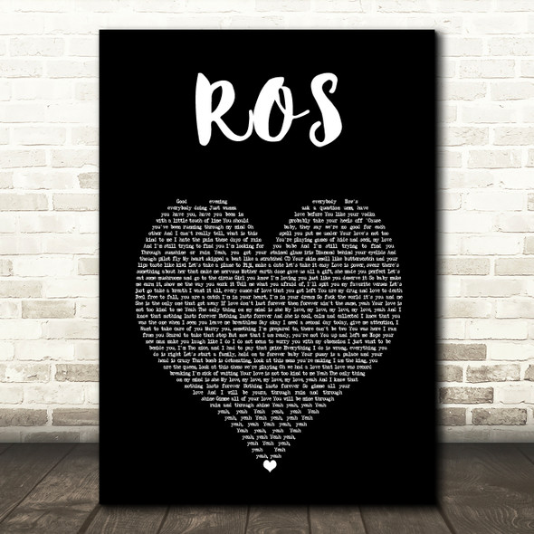Mac Miller ROS Black Heart Song Lyric Art Print