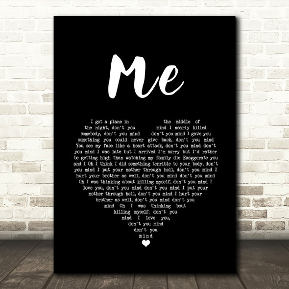 The 1975 Me Black Heart Song Lyric Art Print