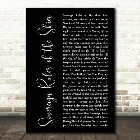 Foto Sisters Sovereign Ruler of the Skies Black Script Song Lyric Art Print