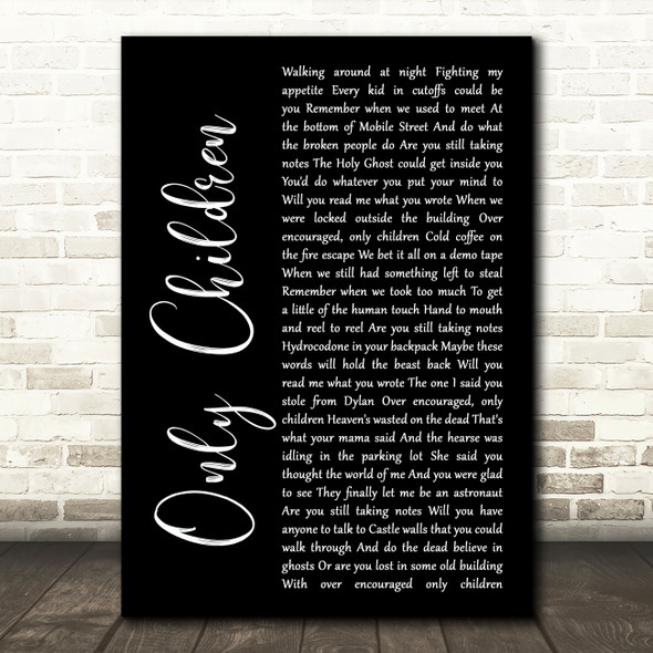 Jason Isbell and the 400 Unit Only Children Black Script Song Lyric Art Print