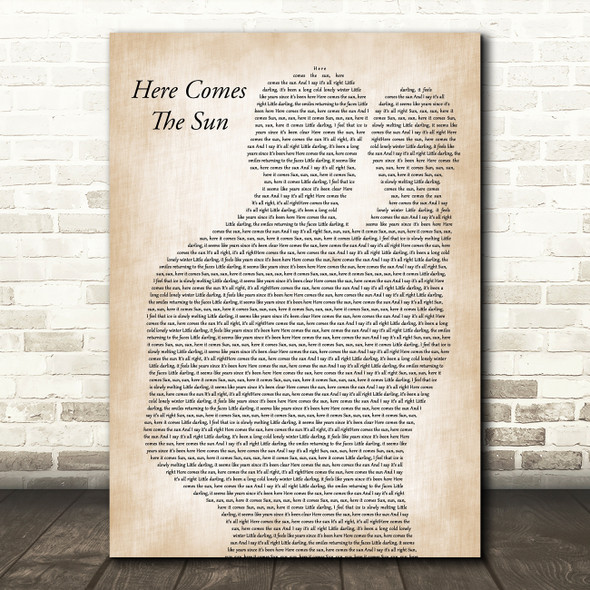 The Beatles Here Comes The Sun Father & Baby Song Lyric Art Print