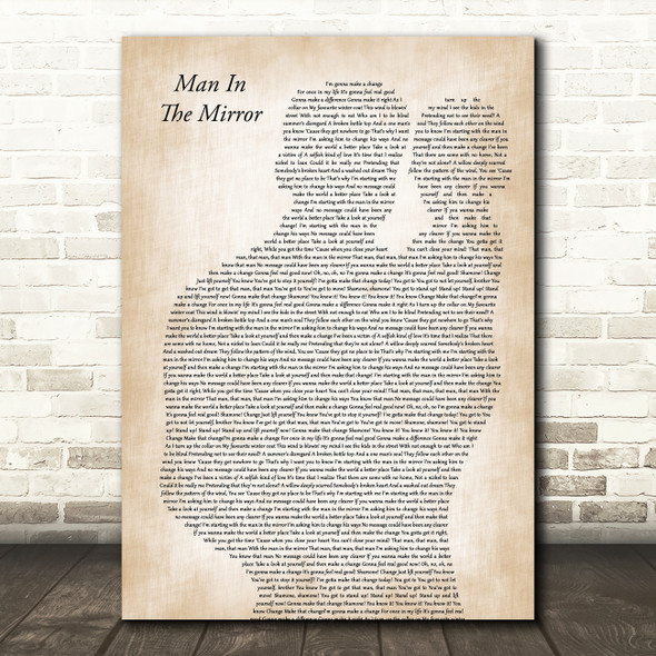 Michael Jackson Man In The Mirror Father & Baby Song Lyric Art Print