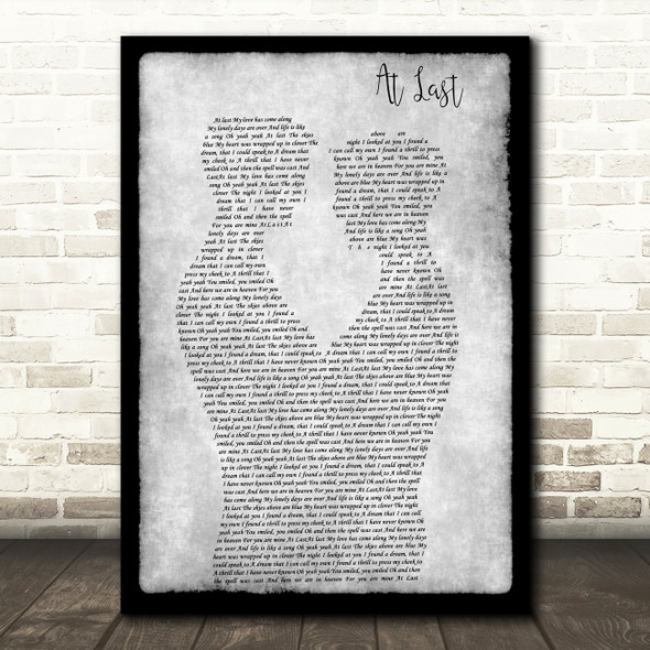 Etta James At Last Gay Couple Two Men Dancing Grey Song Lyric Art Print