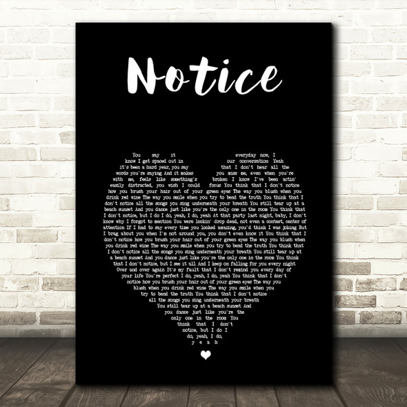 Thomas Rhett Notice Black Heart Song Lyric Wall Art Print