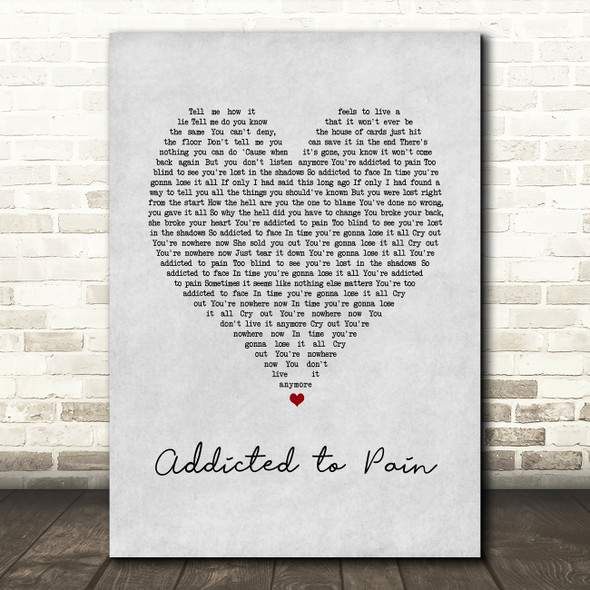 Alter Bridge Addicted to Pain Grey Heart Song Lyric Art Print