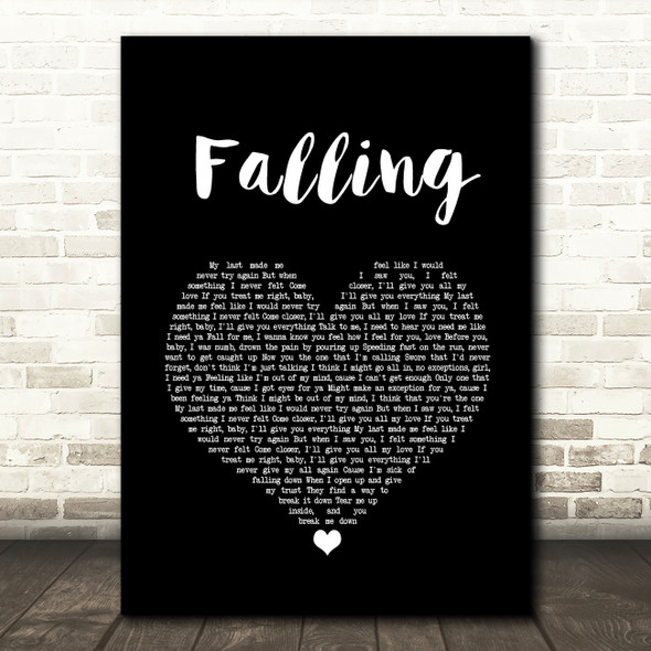 Trevor Daniel Falling Black Heart Song Lyric Wall Art Print