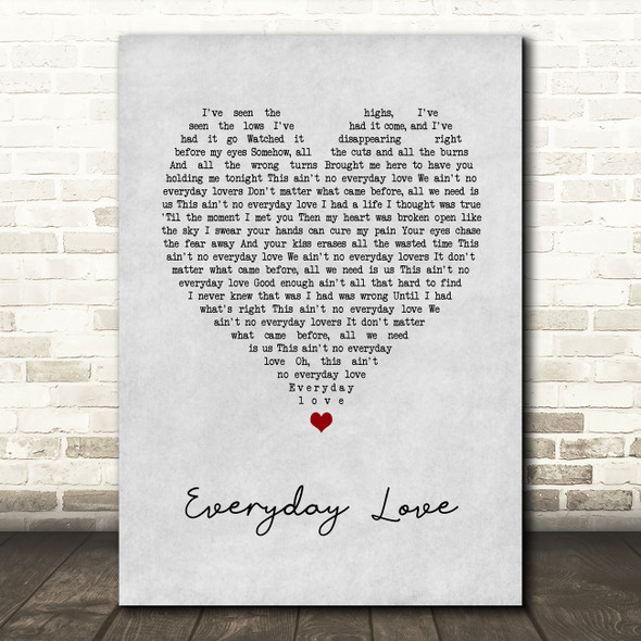 Grace Potter Everyday Love Grey Heart Song Lyric Art Print