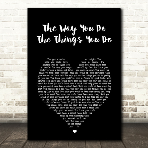 UB40 The Way You Do The Things You Do Black Heart Song Lyric Wall Art Print
