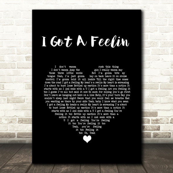Billy Currington I Got A Feelin Black Heart Song Lyric Wall Art Print